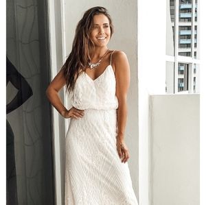 Ivory Sequin Maxi Dress from Saved by the Dress